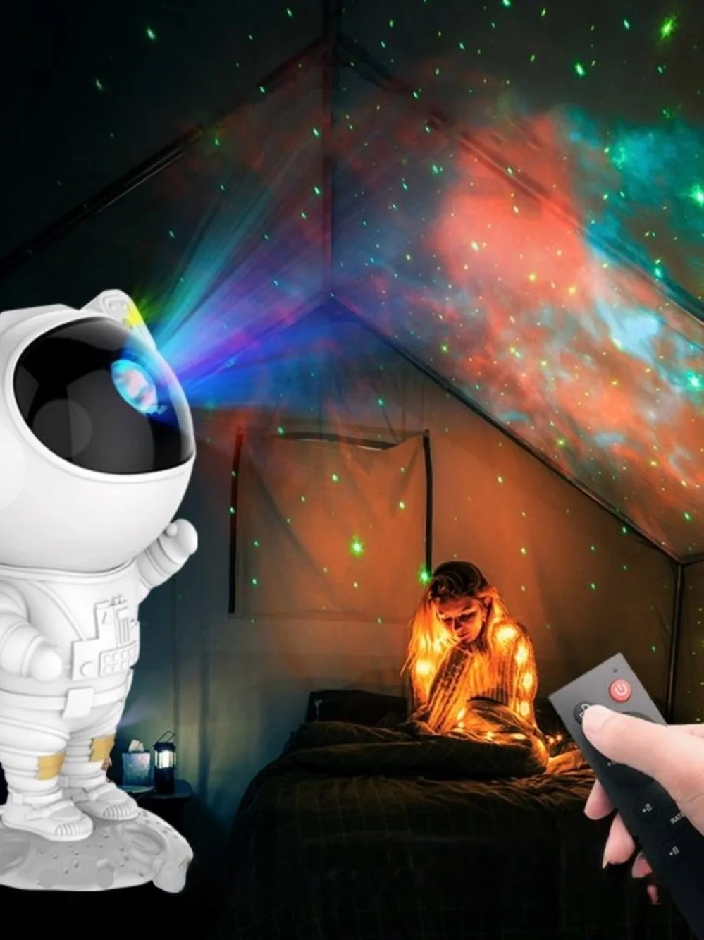 Astronaut Star Projector Night Light - White